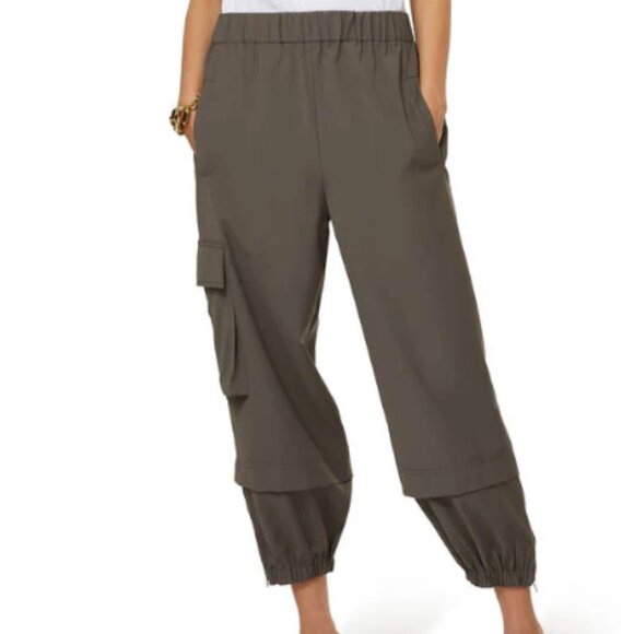 Tibi Pants - Tibi Wilt Jogger Tropical Wool in Dark Stone size L